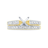 0.48ct 14k Yellow Gold Diamond Semi-mount Ring 2-pc for 0.75ct Center