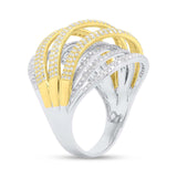 2.50ct 14k Two-tone Gold Diamond Lady's Ring Size 12.5