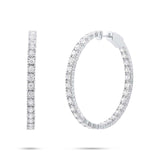 1.90ct 14k White Gold Diamond Hoop Earring