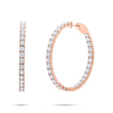 1.90ct 14k Rose Gold Diamond Hoop Earring
