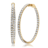 2.65ct 14k Yellow Gold Diamond Hoop Earring