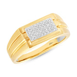 0.14ct 14k Yellow Gold Diamond Men's Ring Size 13
