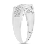 0.24ct 14k White Gold Diamond Men's Ring Size 7.5