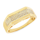 0.24ct 14k Yellow Gold Diamond Men's Ring Size 7.5