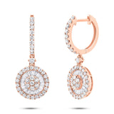 1.33ct 14k Rose Gold Diamond Baguette Earring