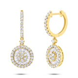 1.33ct 14k Yellow Gold Diamond Baguette Earring