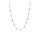 0.10ct 14k White Gold Diamond Stars Necklace 16