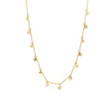 0.10ct 14k Yellow Gold Diamond Stars Necklace 16