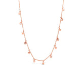 0.10ct 14k Rose Gold Diamond Stars Necklace 16