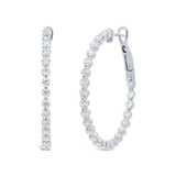 3.20ct 14k White Gold Diamond Hoop Earring