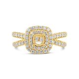 0.79ct 14k Yellow Gold Diamond Semi-mount Ring for 0.40ct Center