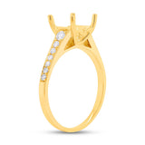0.27ct 14k Yellow Gold Diamond Semi-mount Ring