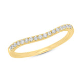 0.19ct 14k Yellow Gold Diamond Lady's Curved Band