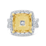 0.50ct 14k Two-tone Gold Diamond Semi-mount Ring Size 4.75