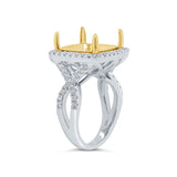 0.50ct 14k Two-tone Gold Diamond Semi-mount Ring Size 4.75