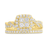 0.94ct 14k Yellow Gold Diamond Wedding Set Ring 2-pc