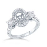0.85ct 14k White Gold Diamond Semi-mount Ring Size 6