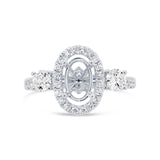 0.85ct 14k White Gold Diamond Semi-mount Ring Size 6