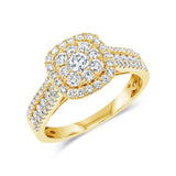 0.97Ct 14k Yellow Gold Diamond Engagement Ring