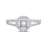 0.55ct 18k White Gold Diamond Semi-mount Ring Size 6.5
