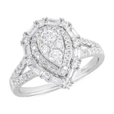 0.94ct 14k White Gold Diamond Lady's Ring