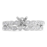 0.33ct 14k White Gold Diamond Semi-mount Ring for 0.75ct Center 2-pc