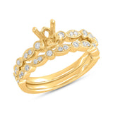 0.33ct 14k Yellow Gold Diamond Semi-mount Ring for 0.75ct Center 2-pc