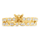 0.33ct 14k Yellow Gold Diamond Semi-mount Ring for 0.75ct Center 2-pc