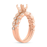 0.33ct 14k Rose Gold Diamond Semi-mount Ring for 0.75ct Center 2-pc