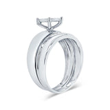 0.19ct 14k White Gold Diamond Pave Wedding Set 2-pc