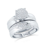 0.16ct 14k White Gold Diamond Pave Wedding Set 2-pc Size 3.75