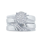 0.16ct 14k White Gold Diamond Pave Wedding Set 2-pc Size 3.75
