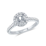 0.41ct 14k White Gold Diamond Semi-mount Ring