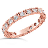 0.68ct 14k Rose Gold Diamond Eternity Ring Size 8.5