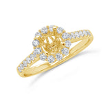 0.58ct 18k Yellow Gold Diamond Semi-mount Ring for 0.75ct Center Size 8.5