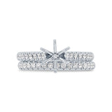0.47ct 14k White Gold Diamond Semi-mount Ring 2-pc For 1.00ct Center