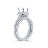 0.80ct 14k White Gold Diamond Semi-mount Ring 2-pc for 1.00ct Center