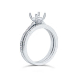 0.44ct 14k White Gold Diamond Semi-mount Ring 2-pc for 1.00ct Center