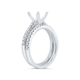 0.49ct 14k White Gold Diamond Semi-mount Ring 2-pc for 2.00ct Center