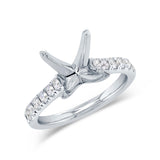0.43ct 14k White Gold Diamond Semi-mount Ring for 4.00ct Center