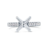 0.43ct 14k White Gold Diamond Semi-mount Ring for 4.00ct Center