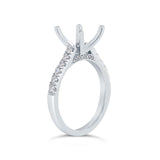 0.43ct 14k White Gold Diamond Semi-mount Ring for 4.00ct Center