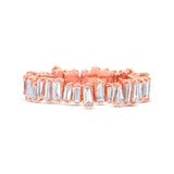 0.67ct 14k Rose Gold Diamond Baguette Lady's Band Size 5.5
