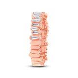 0.67ct 14k Rose Gold Diamond Baguette Lady's Band Size 5.5
