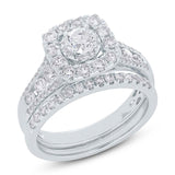 0.40ct Round Brilliant Center and 1.15ct Side 14k White Gold Diamond Wedding Set