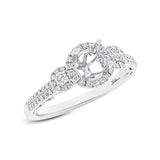 0.35ct 14k White Gold Diamond Semi-mount Ring for 0.50ct Center Size 8.5