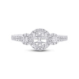 0.35ct 14k White Gold Diamond Semi-mount Ring for 0.50ct Center Size 8.5