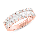 1.36ct 14k Rose Gold Diamond Baguette Lady's Band