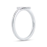 0.05ct 14k White Gold Diamond Cross Ring Size 2.5
