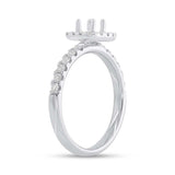 0.45ct 14k White Gold Diamond Semi-mount Ring for 0.25ct Center